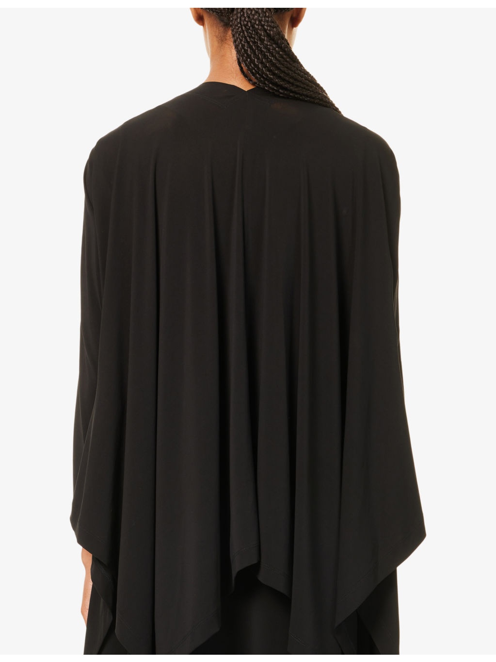 Asymmetric V-Neck Woven Cardigan - 4