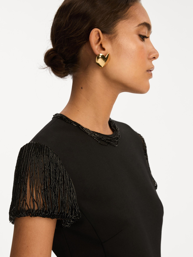 BUGLE BEAD EMBROIDERED COCKTAIL DRESS 5
