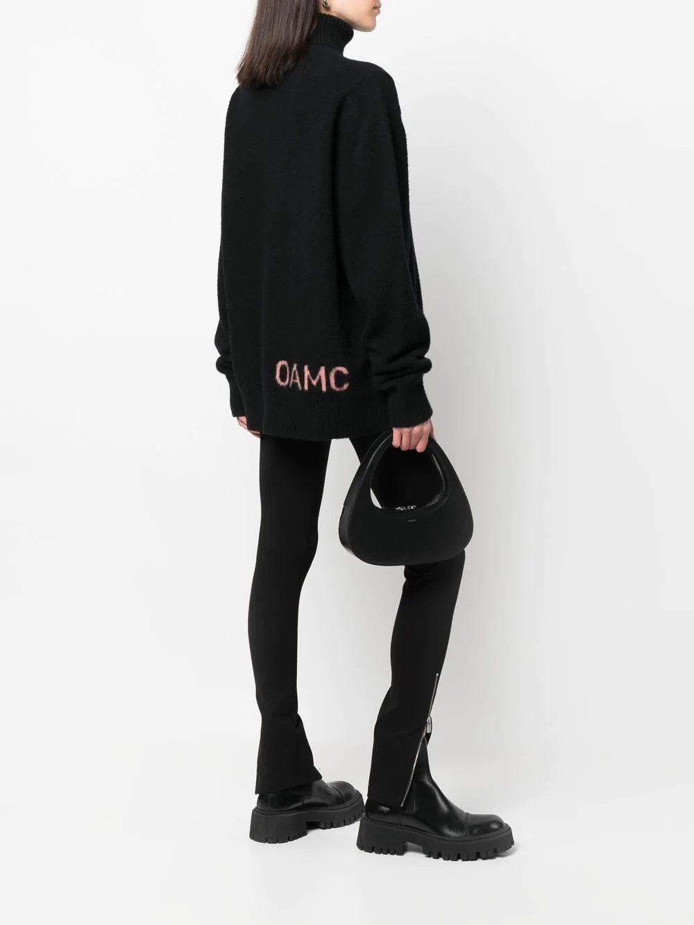 roll-neck embroidered-logo jumper - 3