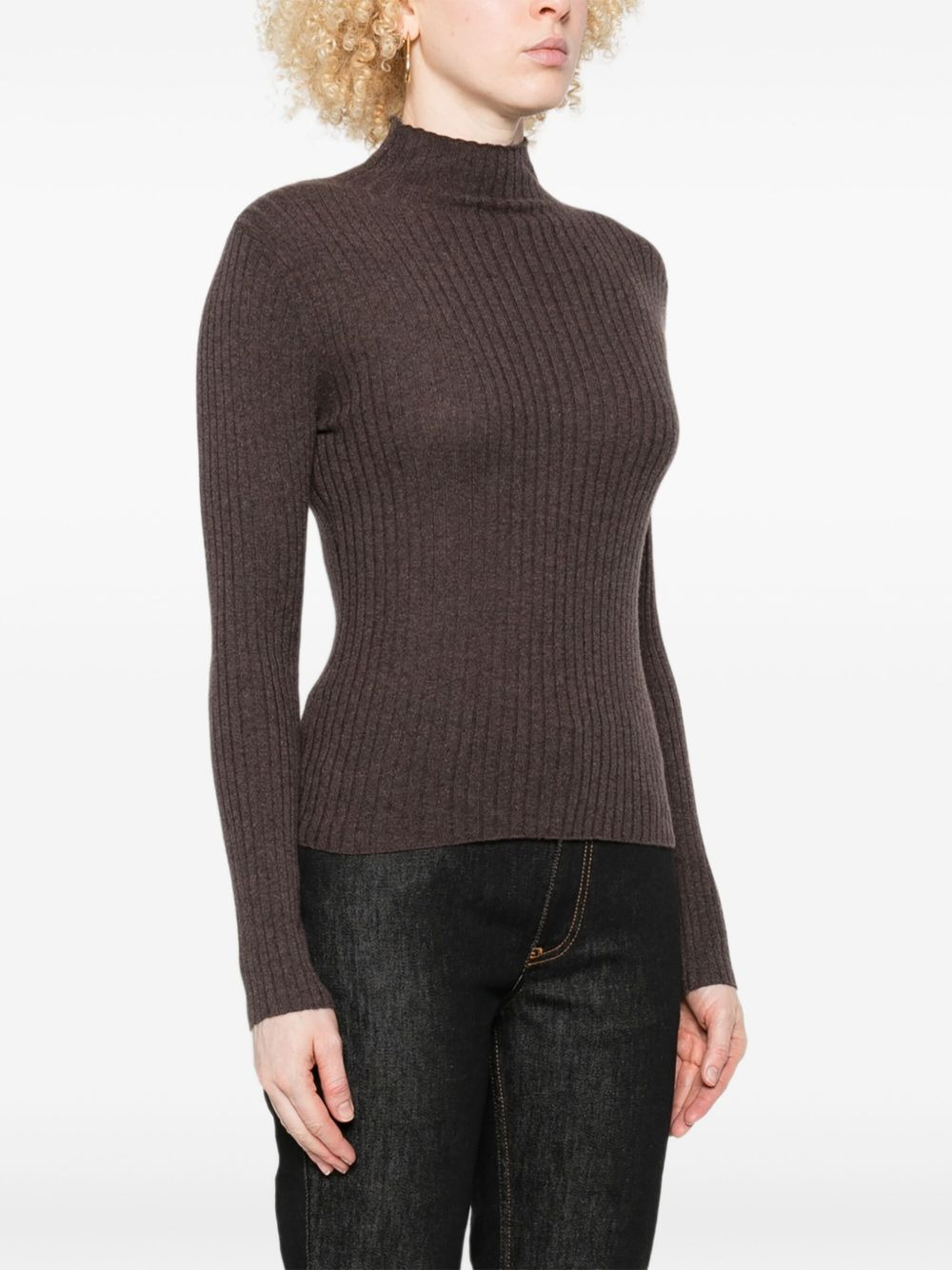 ribbed high-neck sweater - 3