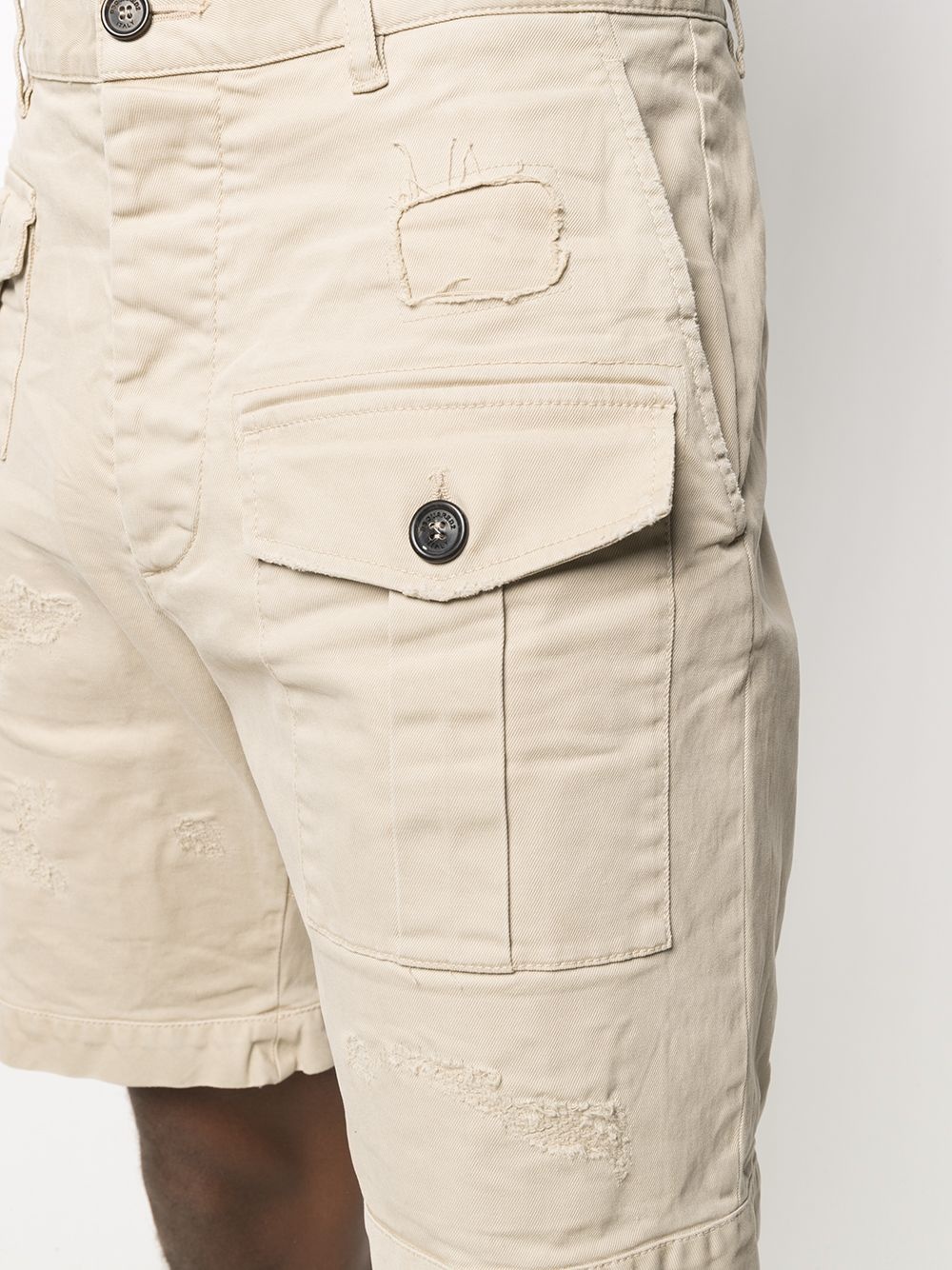 mid-rise cotton cargo shorts - 5