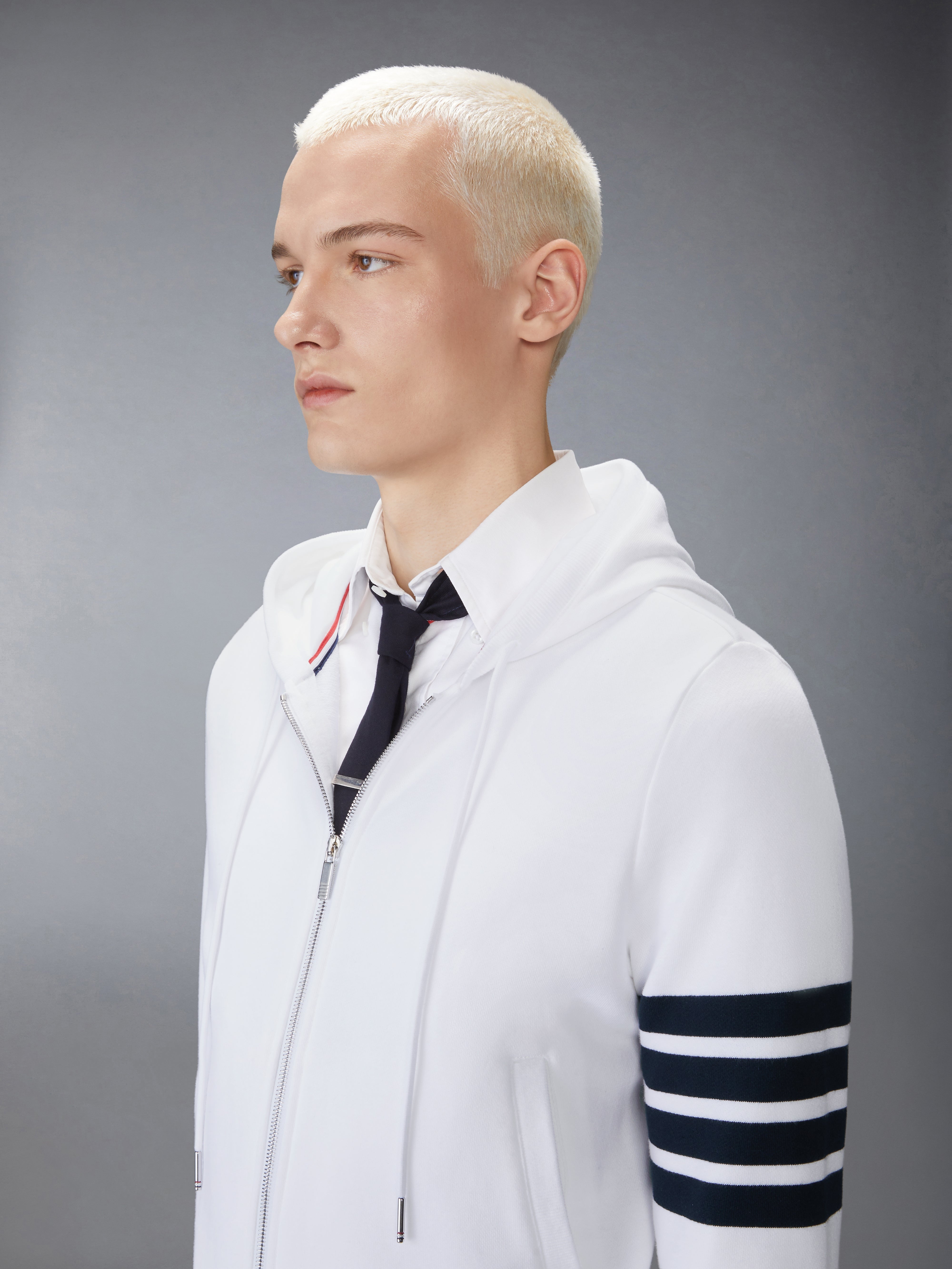 CLASSIC LOOPBACK 4-BAR ZIP UP HOODIE - 6