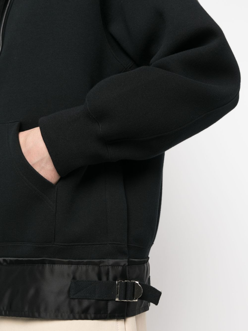 zip-up cotton-blend hoodie - 5