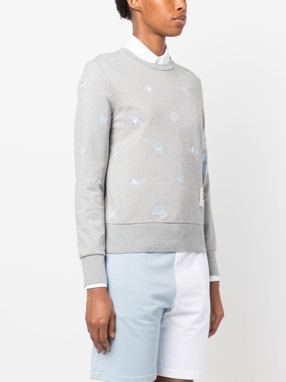 Nautical embroidery crew neck sweatshirt - 4