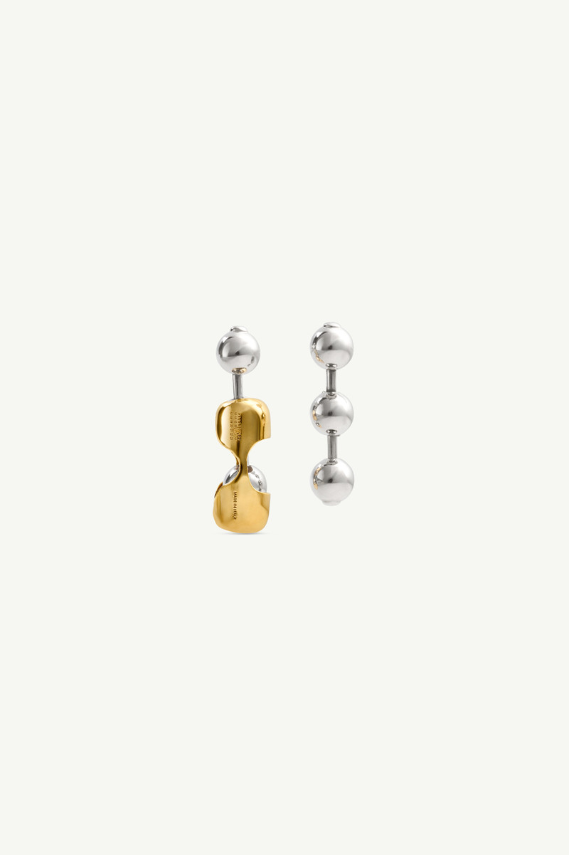 Two-tone orb drop earrings 1