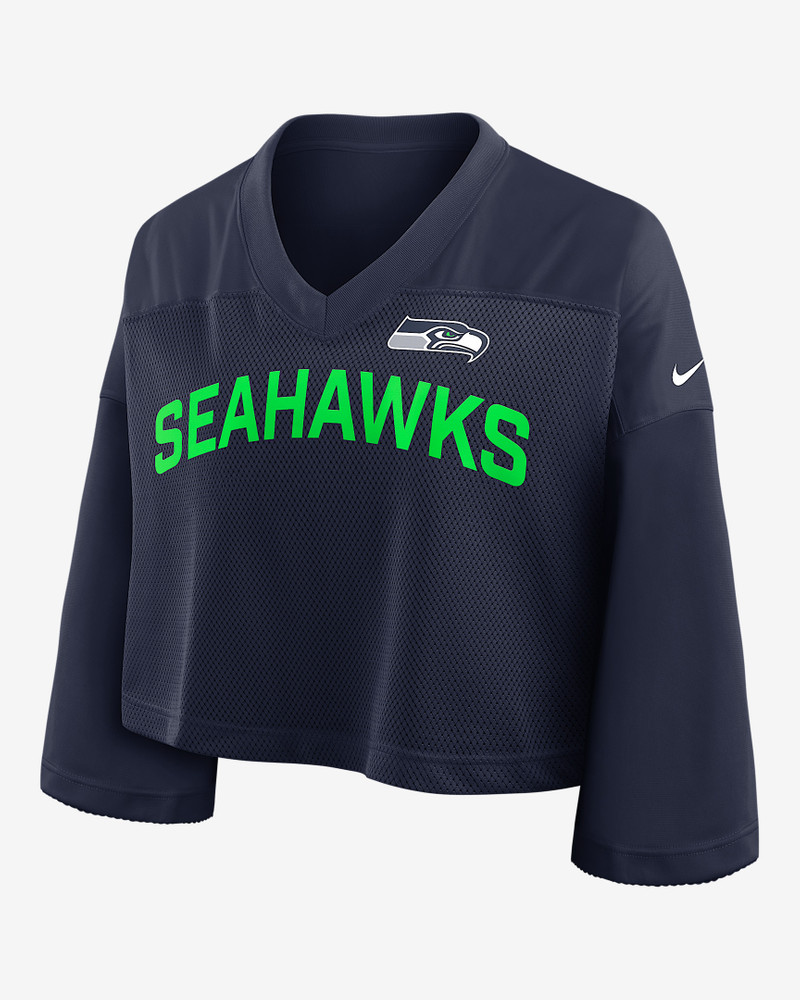 Seattle Seahawks Wide Receiver Jersey Fashion Women's Nike Dri-FIT NFL Cropped Top 1