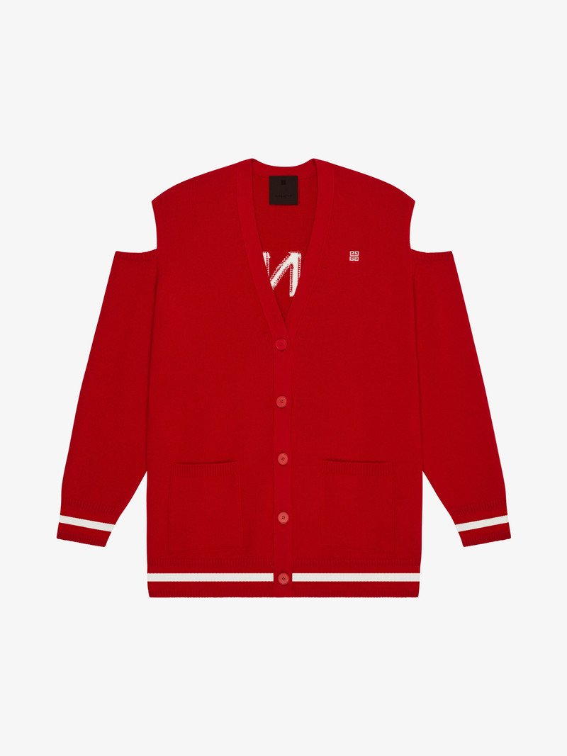 CUT OUT SHOULDERS CARDIGAN IN WOOL AND CASHMERE 1