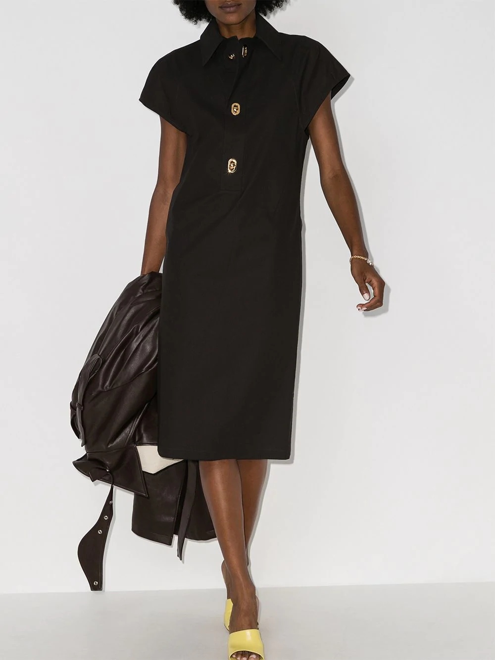 buttoned shirt dress - 6