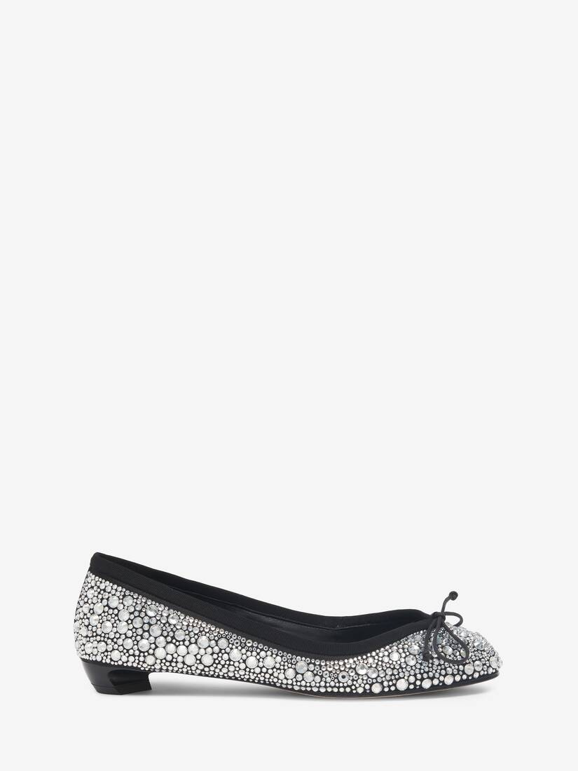 Women's Armadillo Ballet Flat in Crystal/black - 1