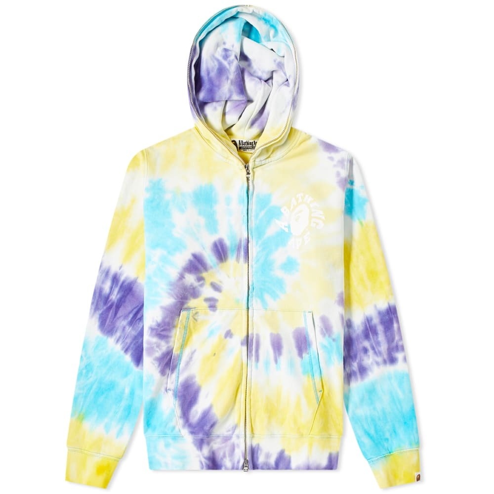 A Bathing Ape Tie Dye Wide Zip Hoody - 1