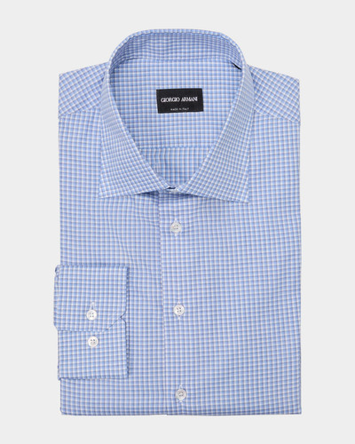 GIORGIO ARMANI Men's Cotton Plaid Dress Shirt outlook