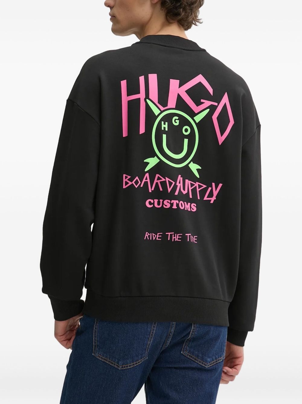 Happy-logo cotton sweatshirt - 3