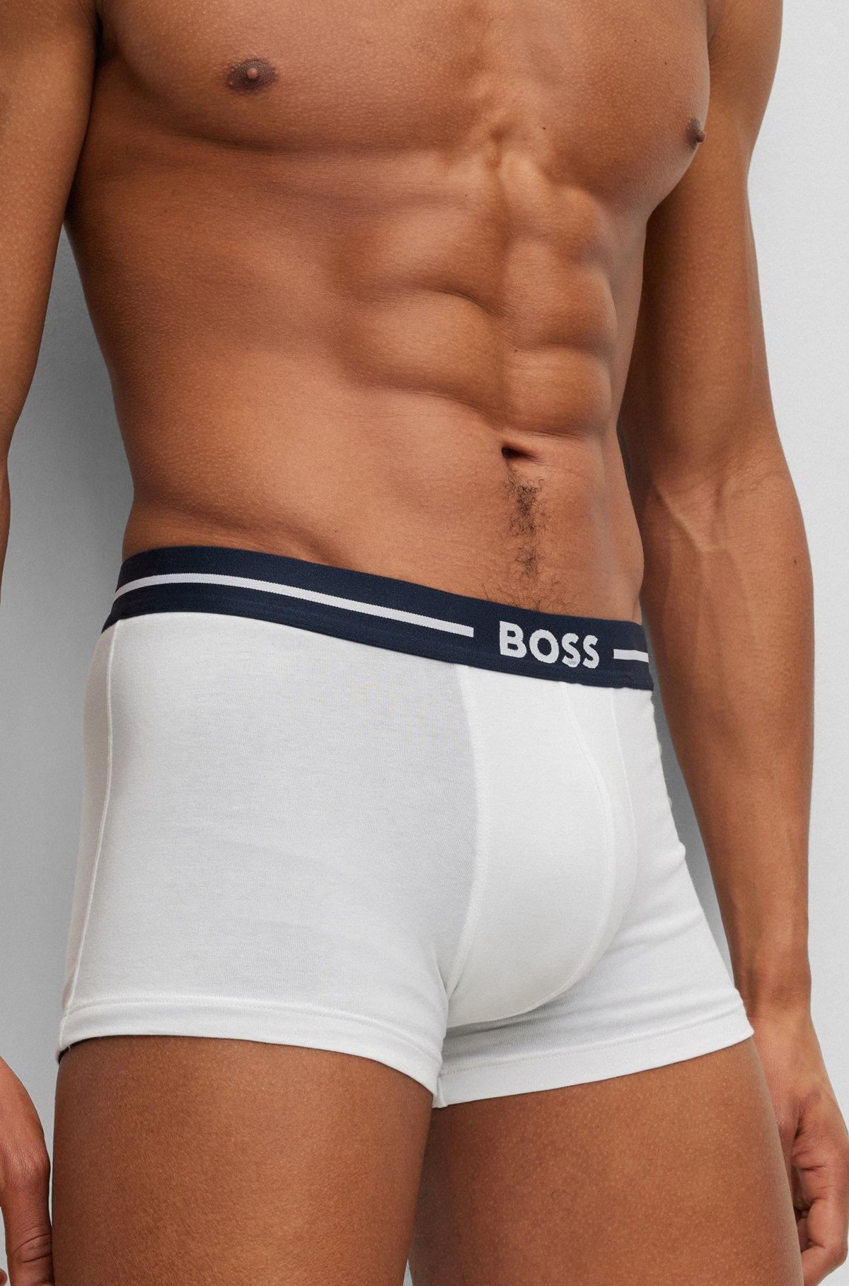 THREE-PACK OF STRETCH-COTTON TRUNKS WITH LOGO WAISTBANDS - 4