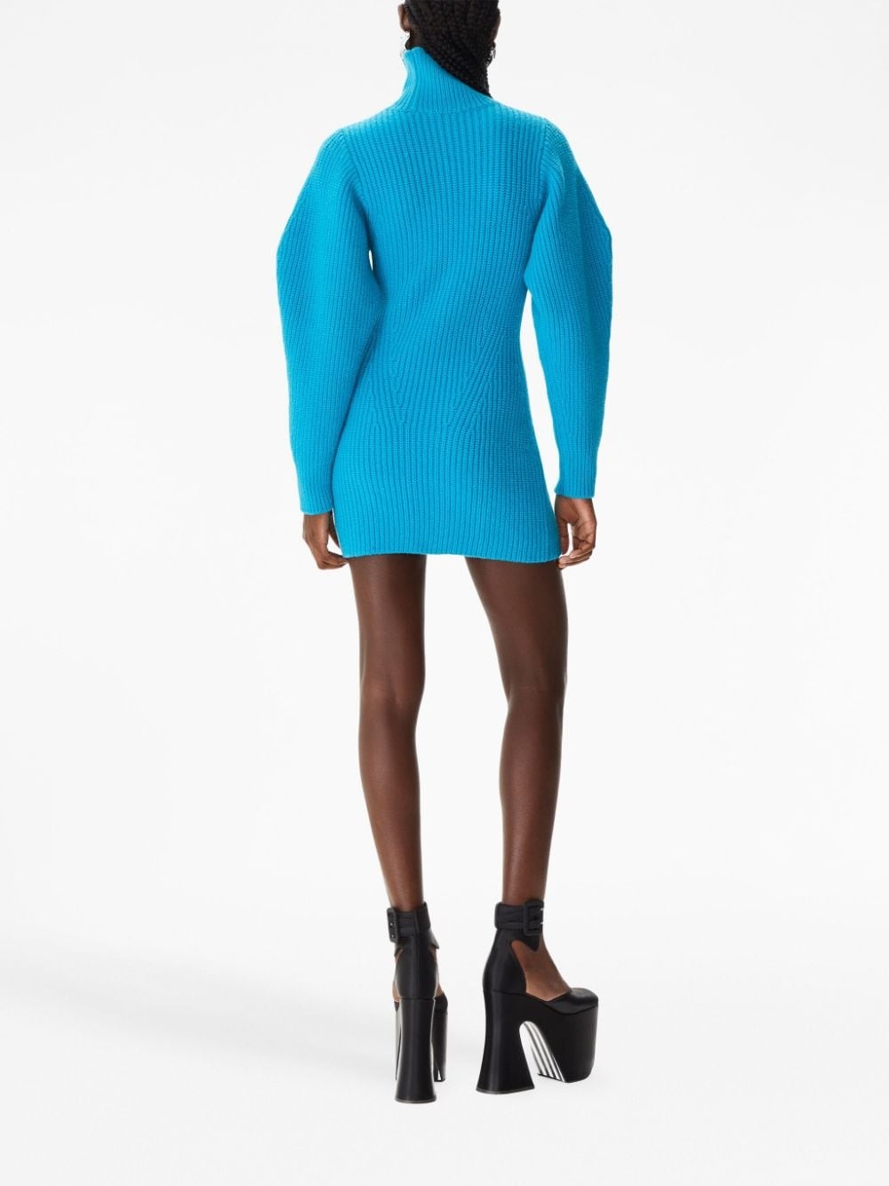 ribbed-knit long-sleeve dress - 3