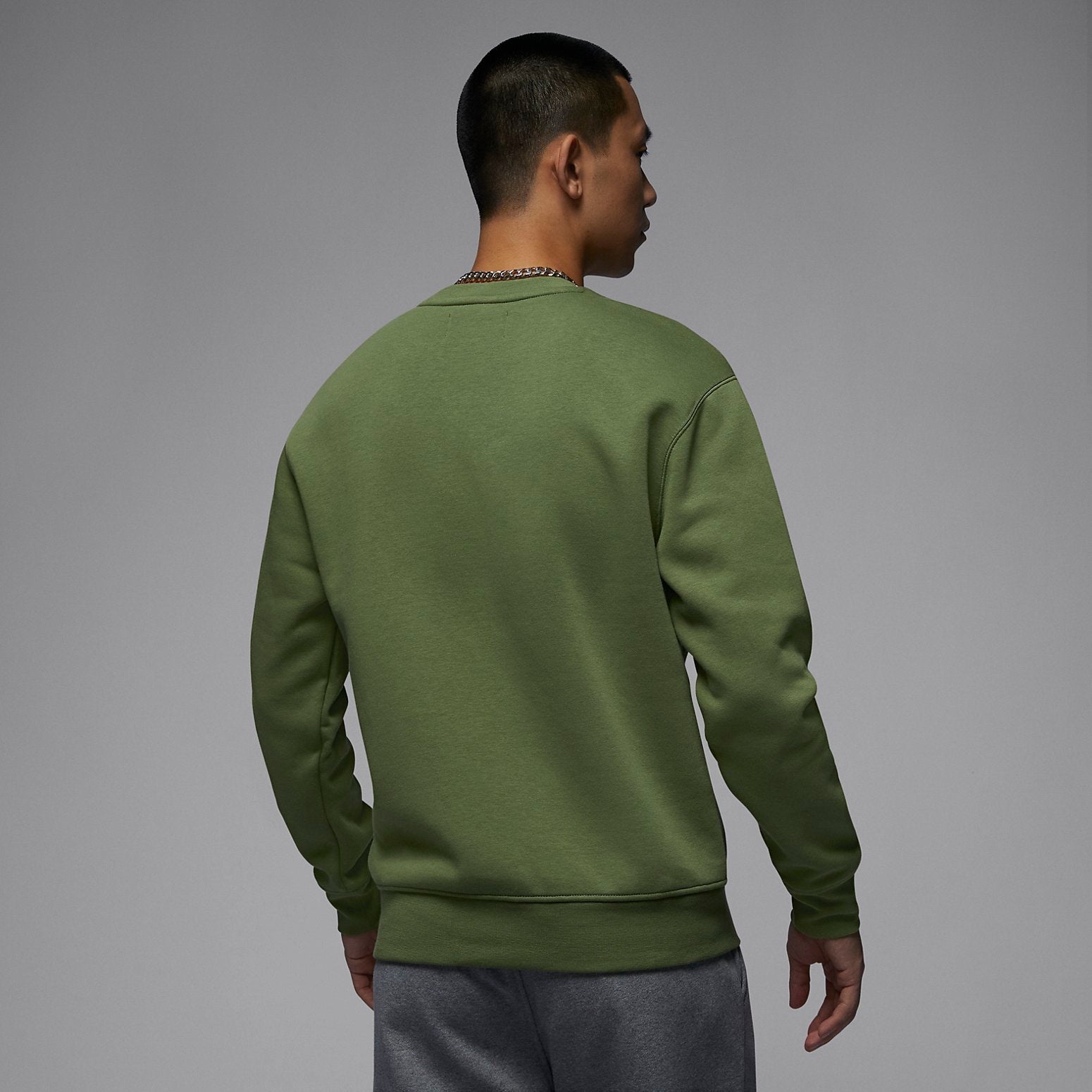 Air Jordan Brooklyn Fleece Crew-Neck Sweatshirt 'Sky J Light Olive' FJ7777-340 - 2