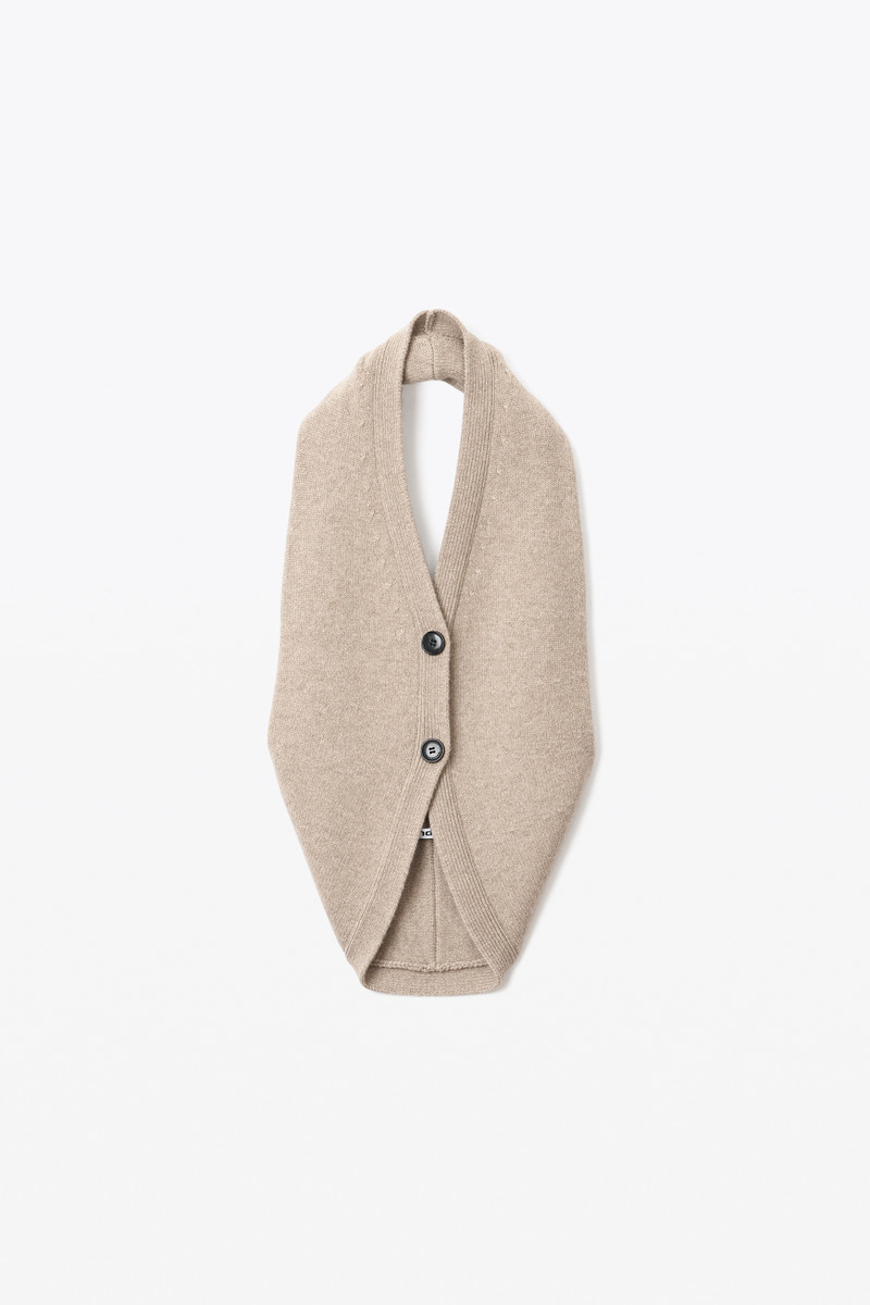 BACK KNOT HALTER VEST IN CASHMERE WOOL 1