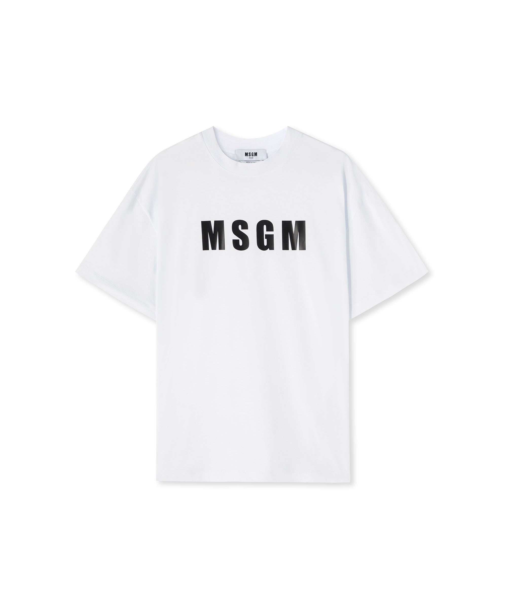 Cotton crewneck t-shirt with MSGM logo - 1