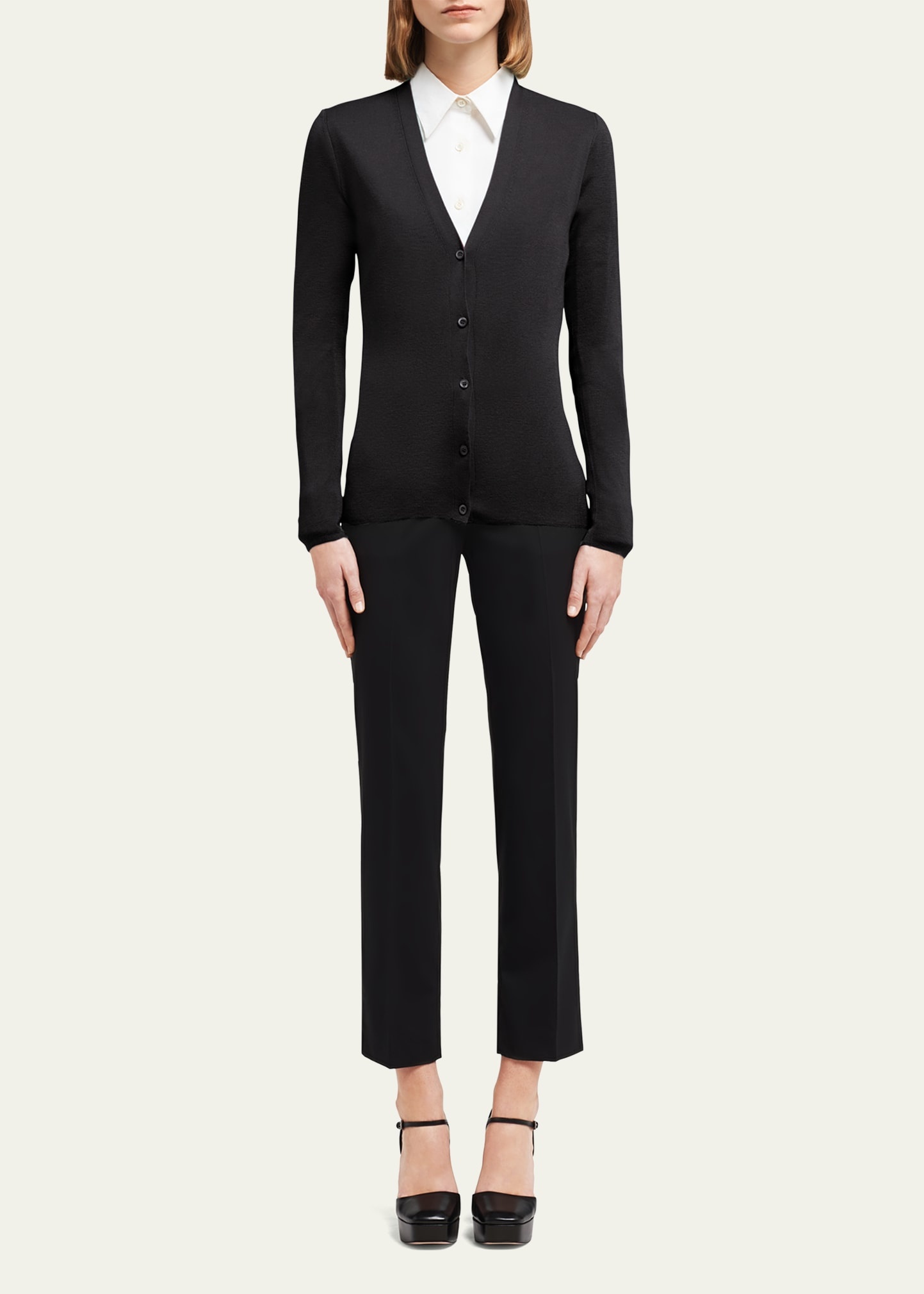 V-Neck Cashmere-Silk Cardigan - 2