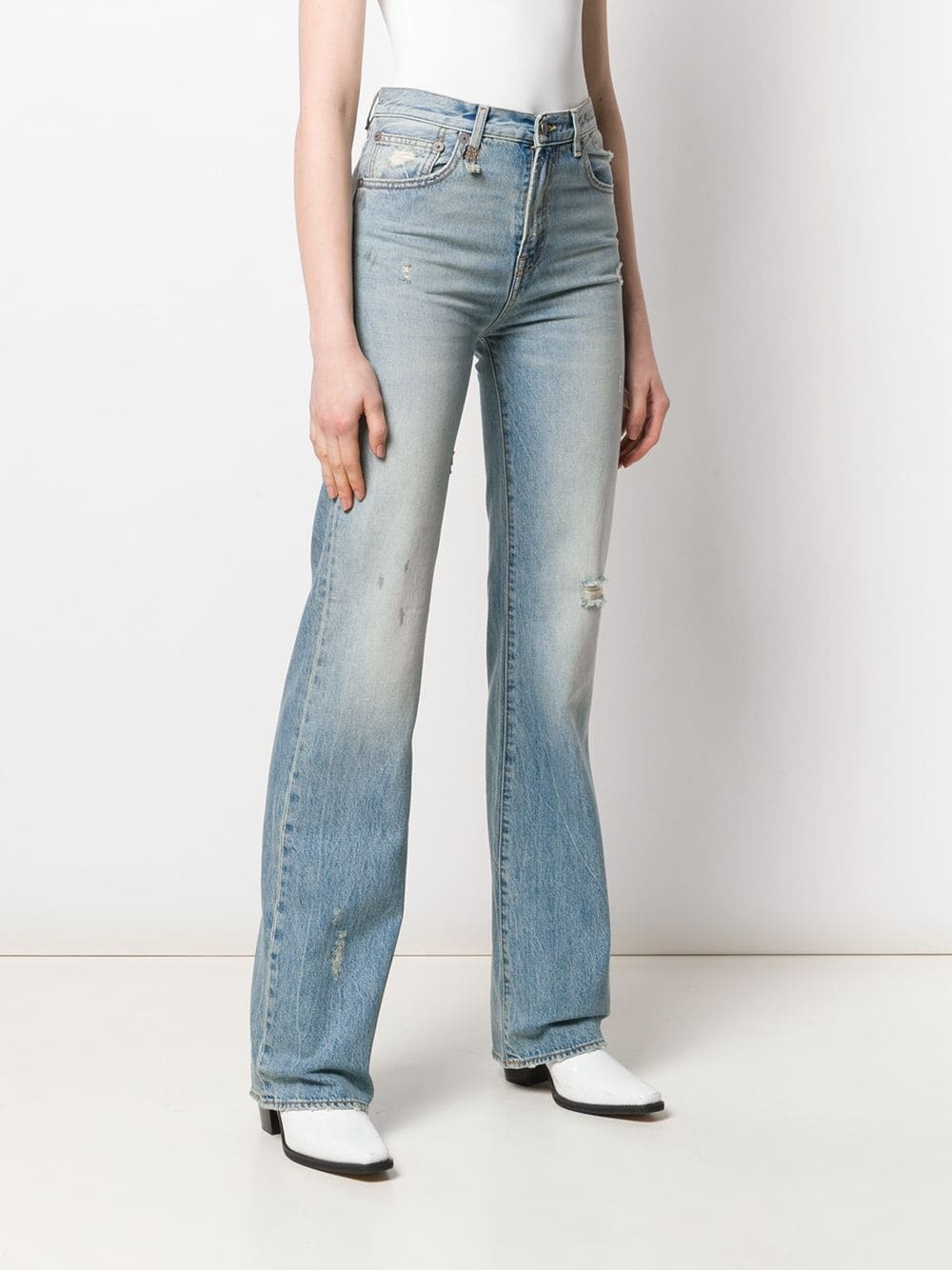 flared distressed jeans - 3