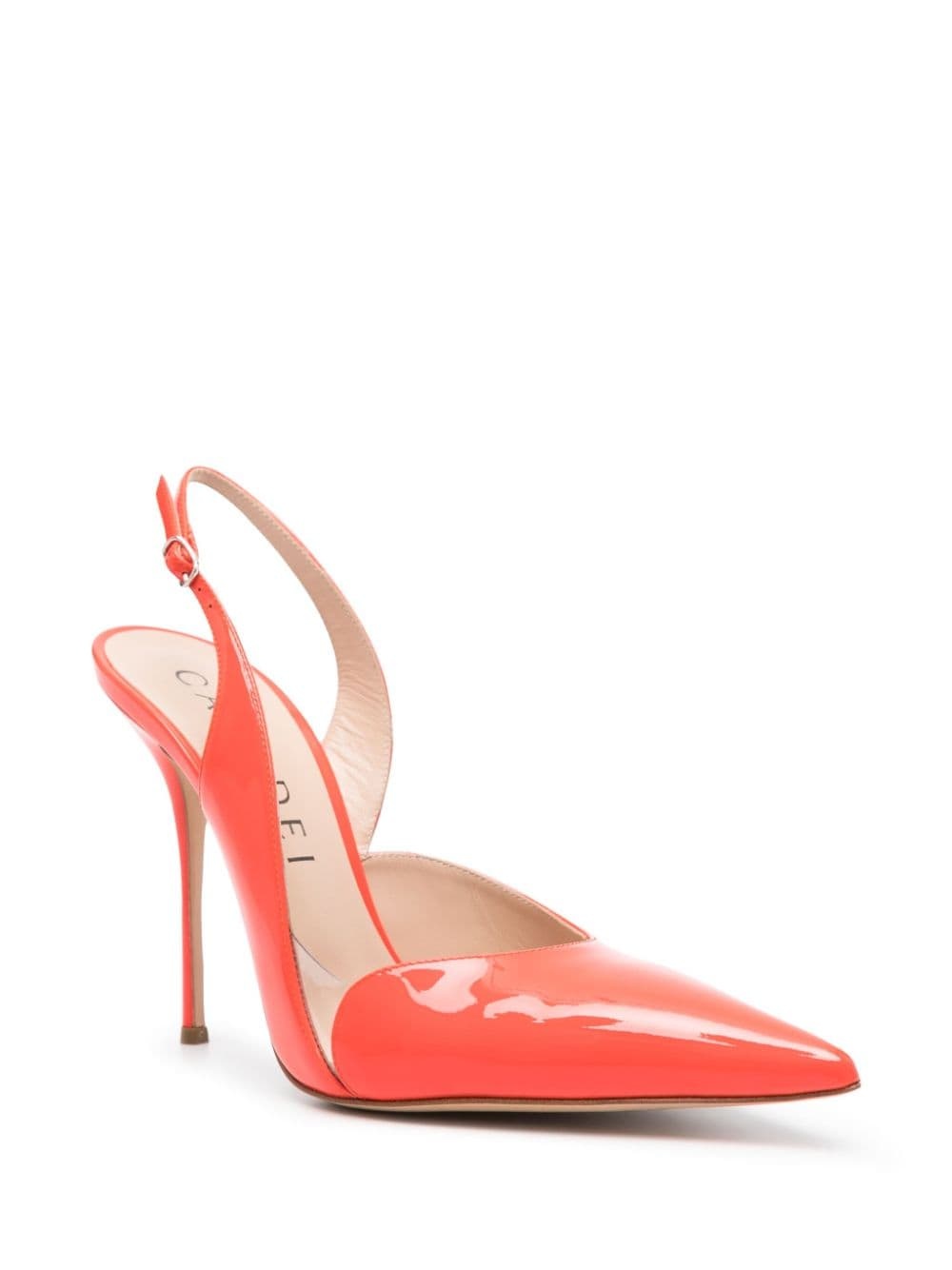 patent-leather slingback pumps - 2