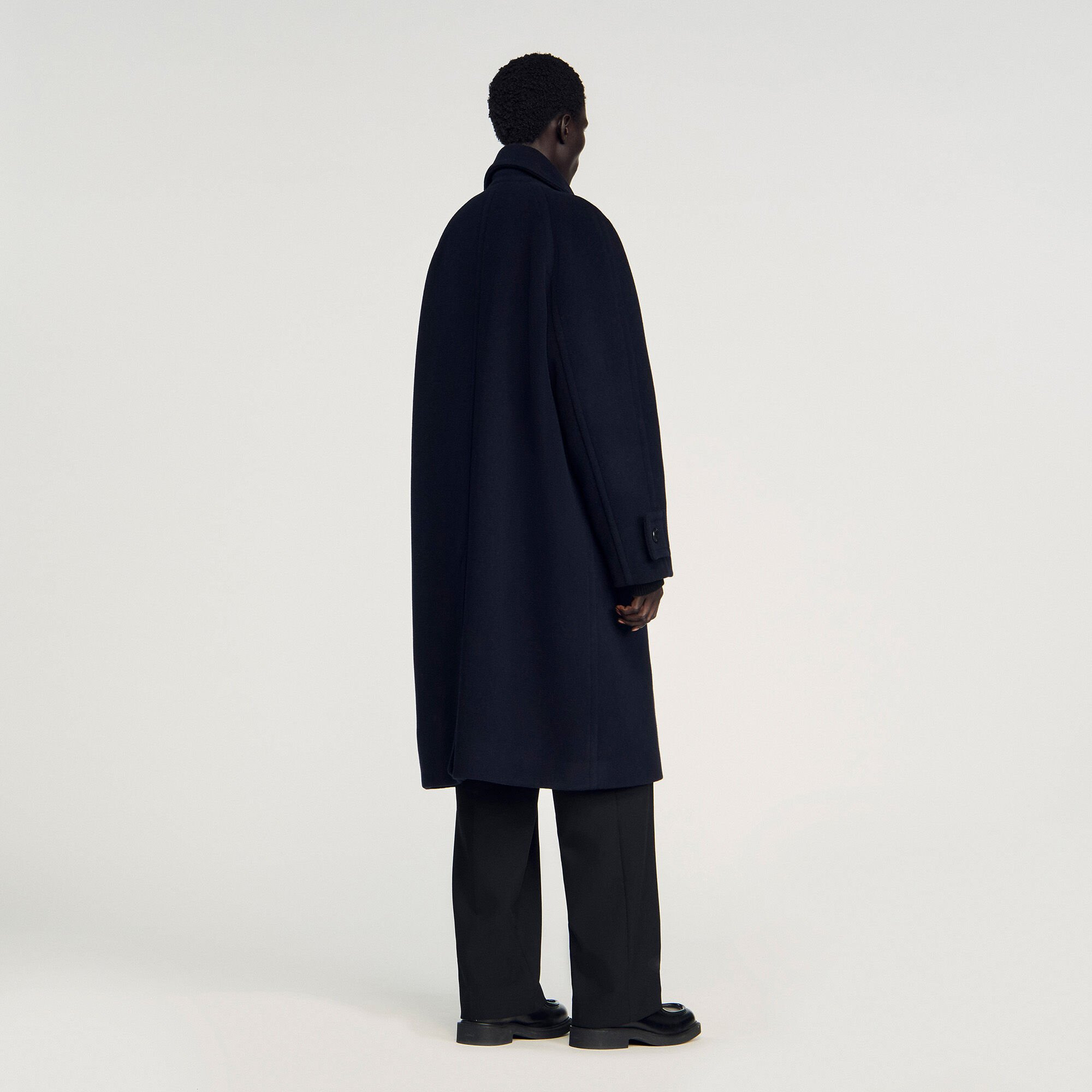 DOUBLE-BREASTED WOOL COAT - 5
