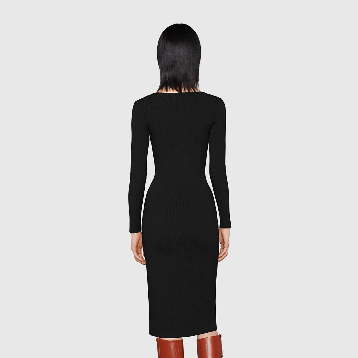 Gucci★素敵！Black Viscose Tunic Straight Stretch Dress 11886510_55?w=400