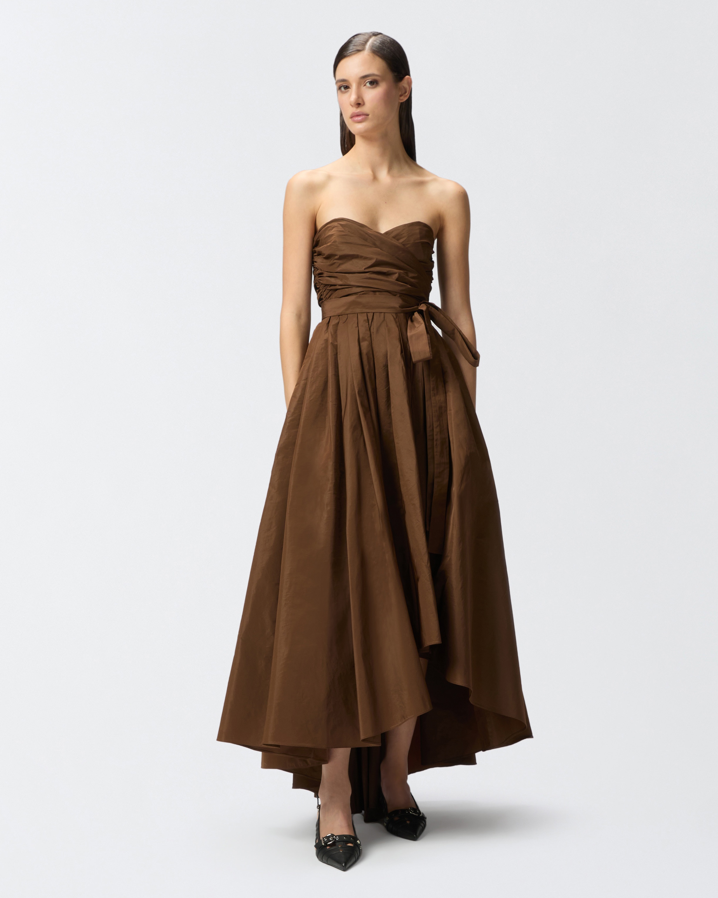 TAFFETA FORMAL DRESS WITH SWEETHEART NECKLINE - 3