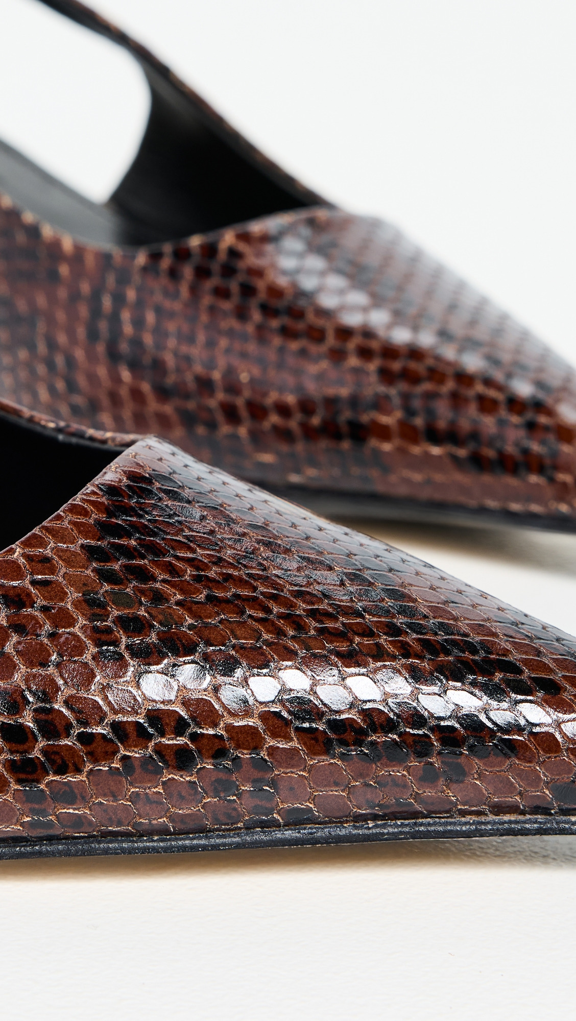 Catrina Snake Print Calf Leather Moka Heels - 4