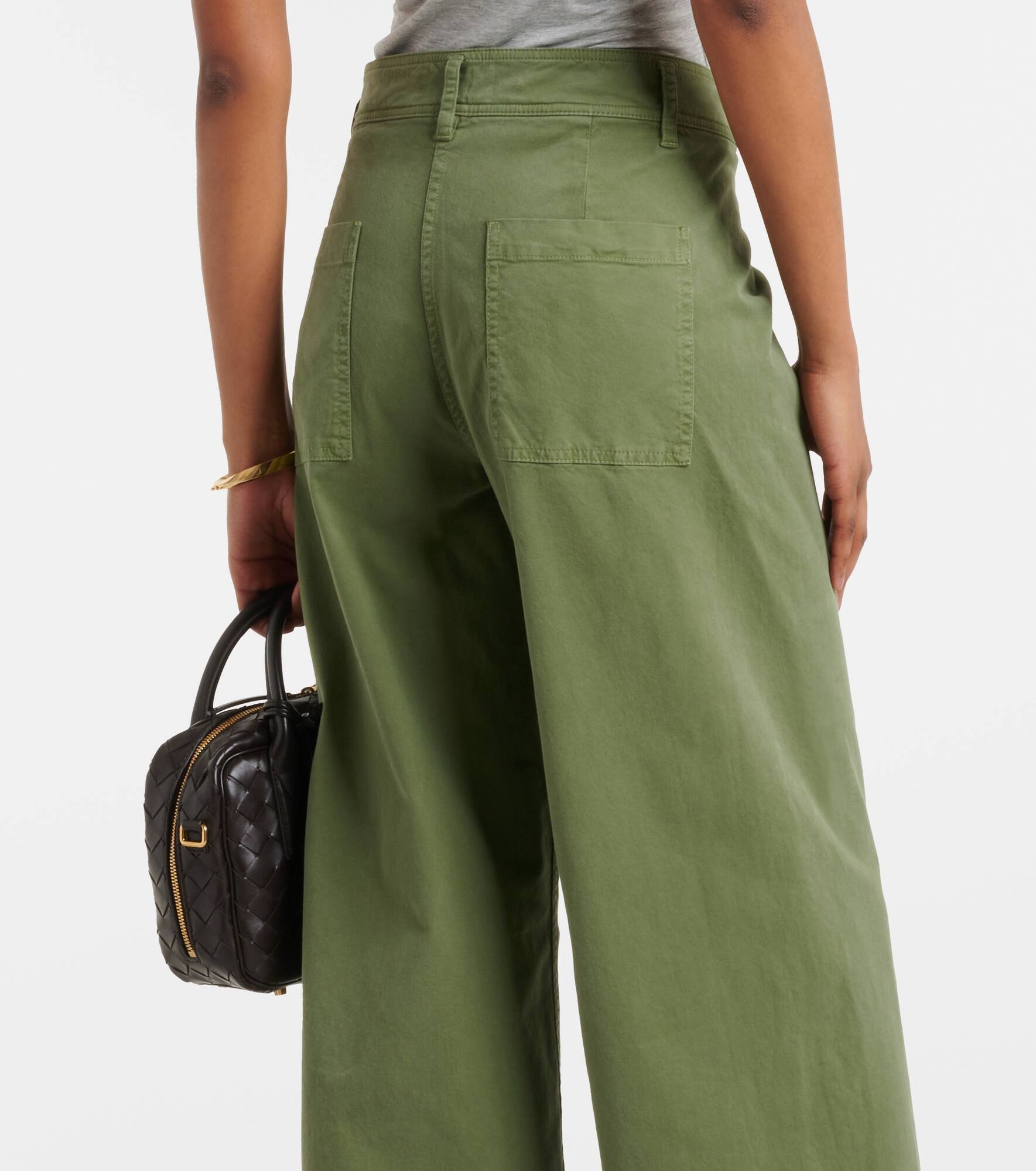 Megan high-rise cotton wide-leg pants - 5