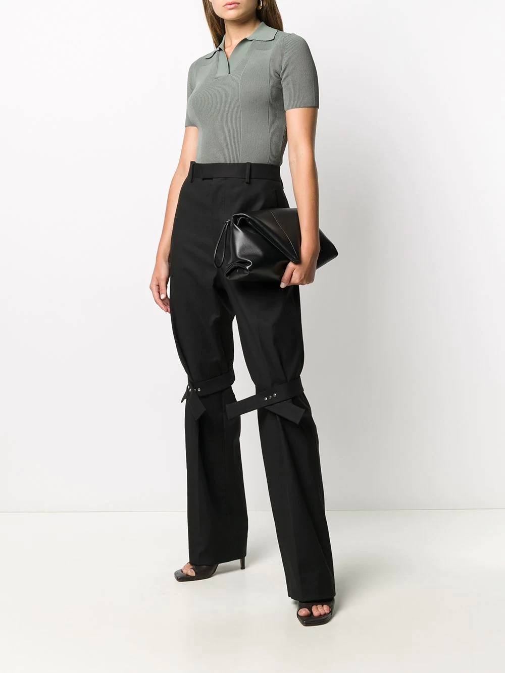 strap detail tailored trousers - 2