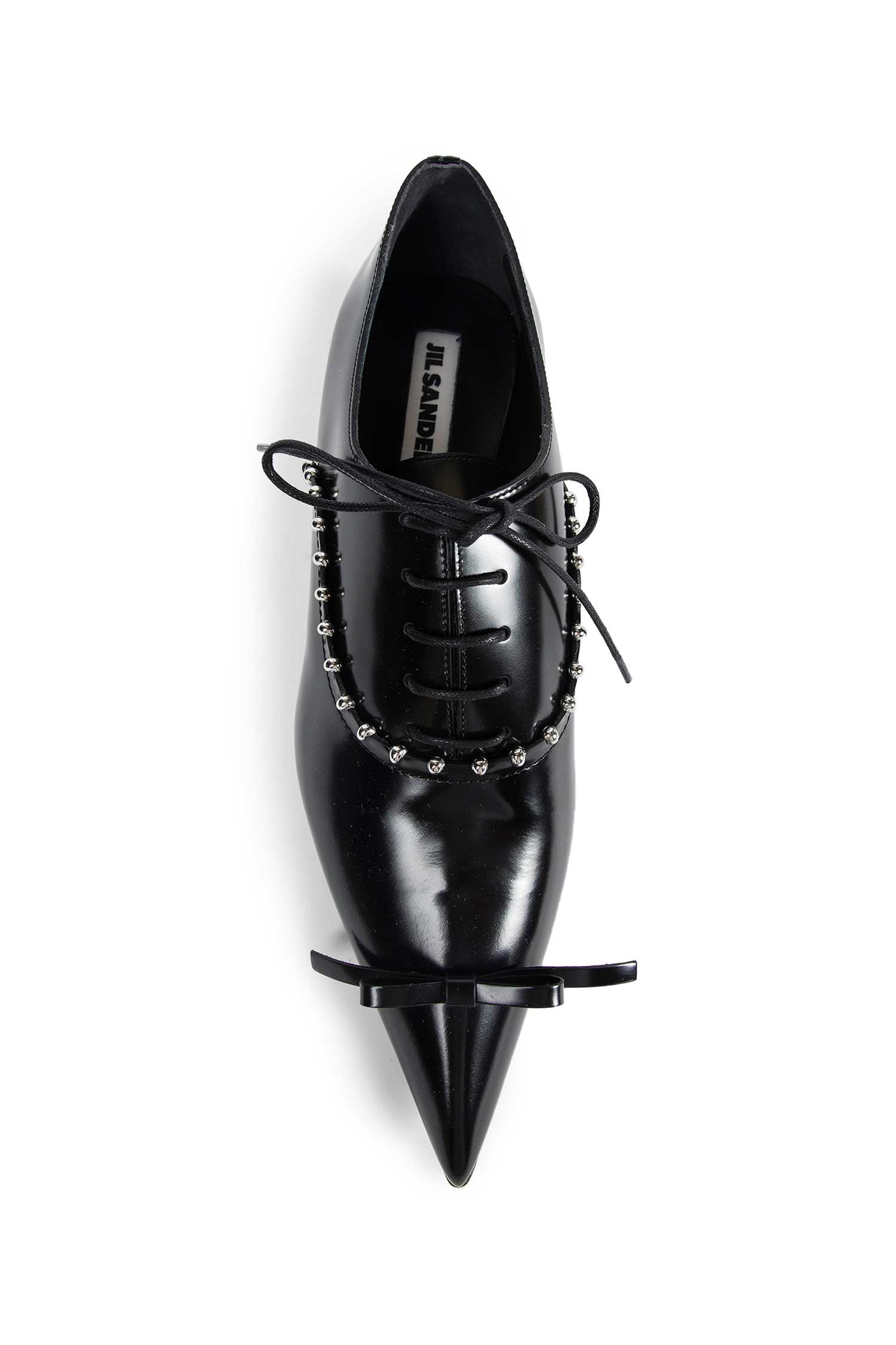 Pointed Leather Lace-up Pumps - 5