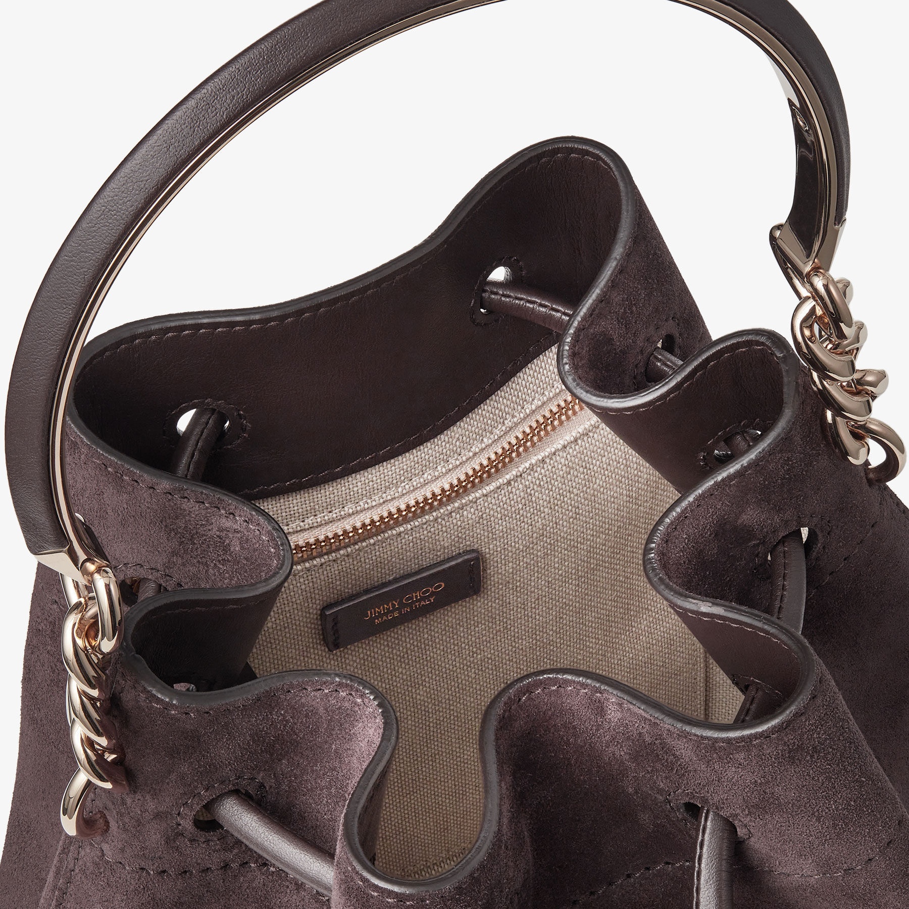 Bon Bon Bucket
Coffee Suede Bucket Bag - 6