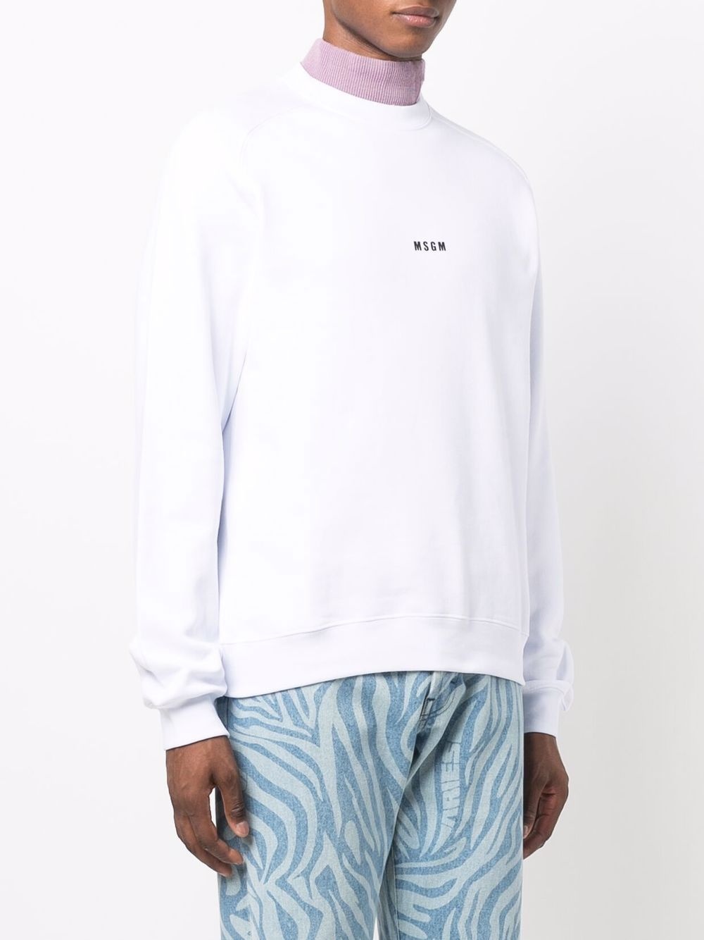 logo-print cotton sweatshirt - 3