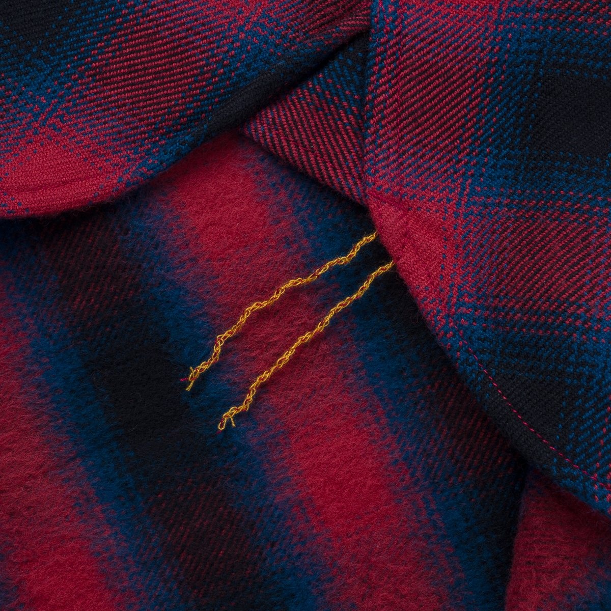 IHSH-379-RED Ultra Heavy Flannel Ombré Check Work Shirt - Red - 12