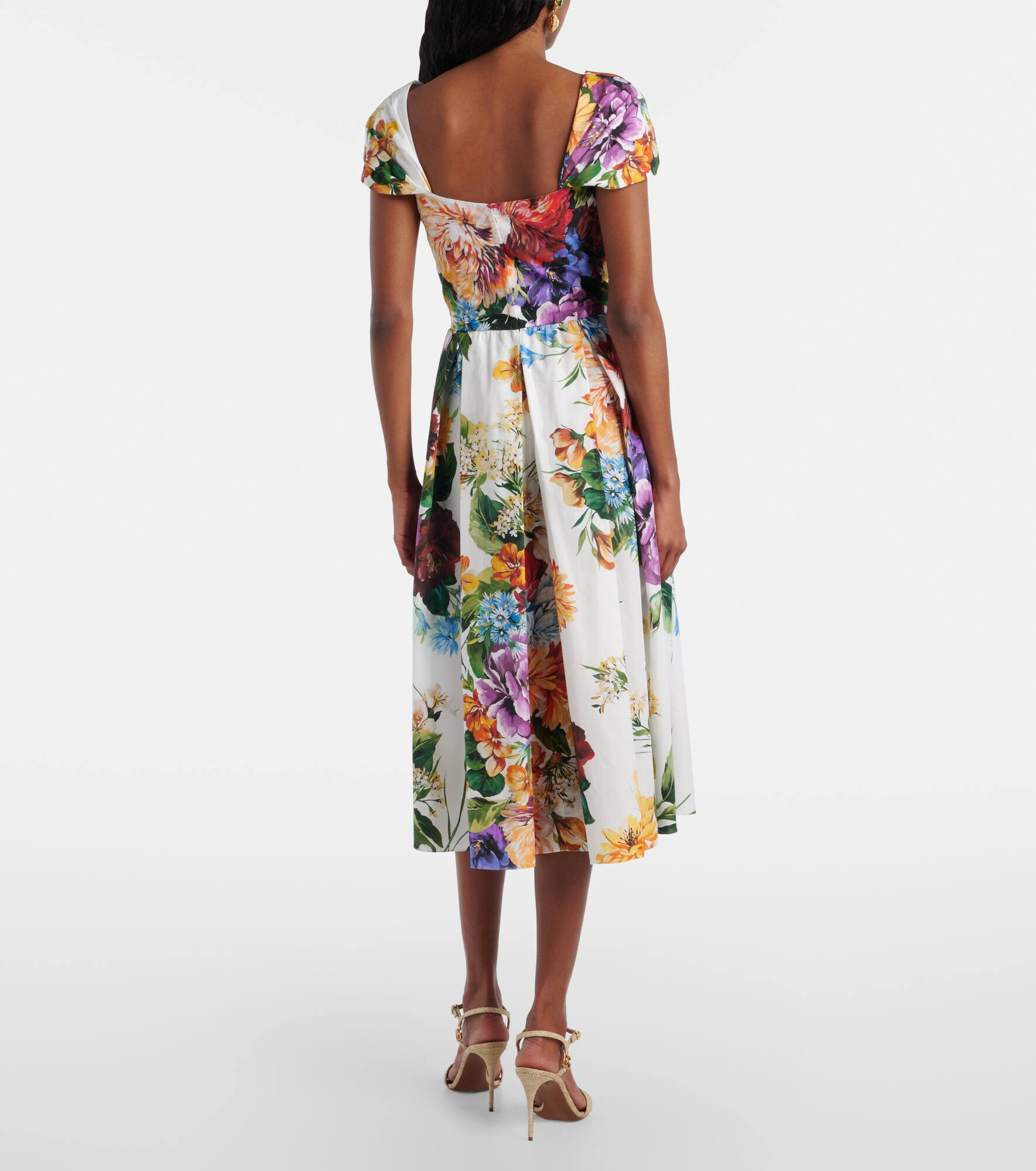 Floral cotton midi dress - 3