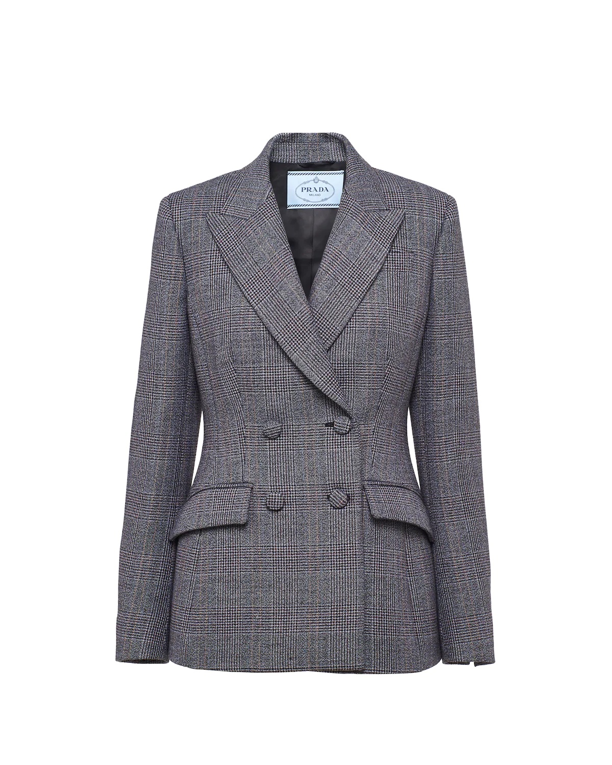 Double-breasted Prince of Wales check fitted jacket - 1