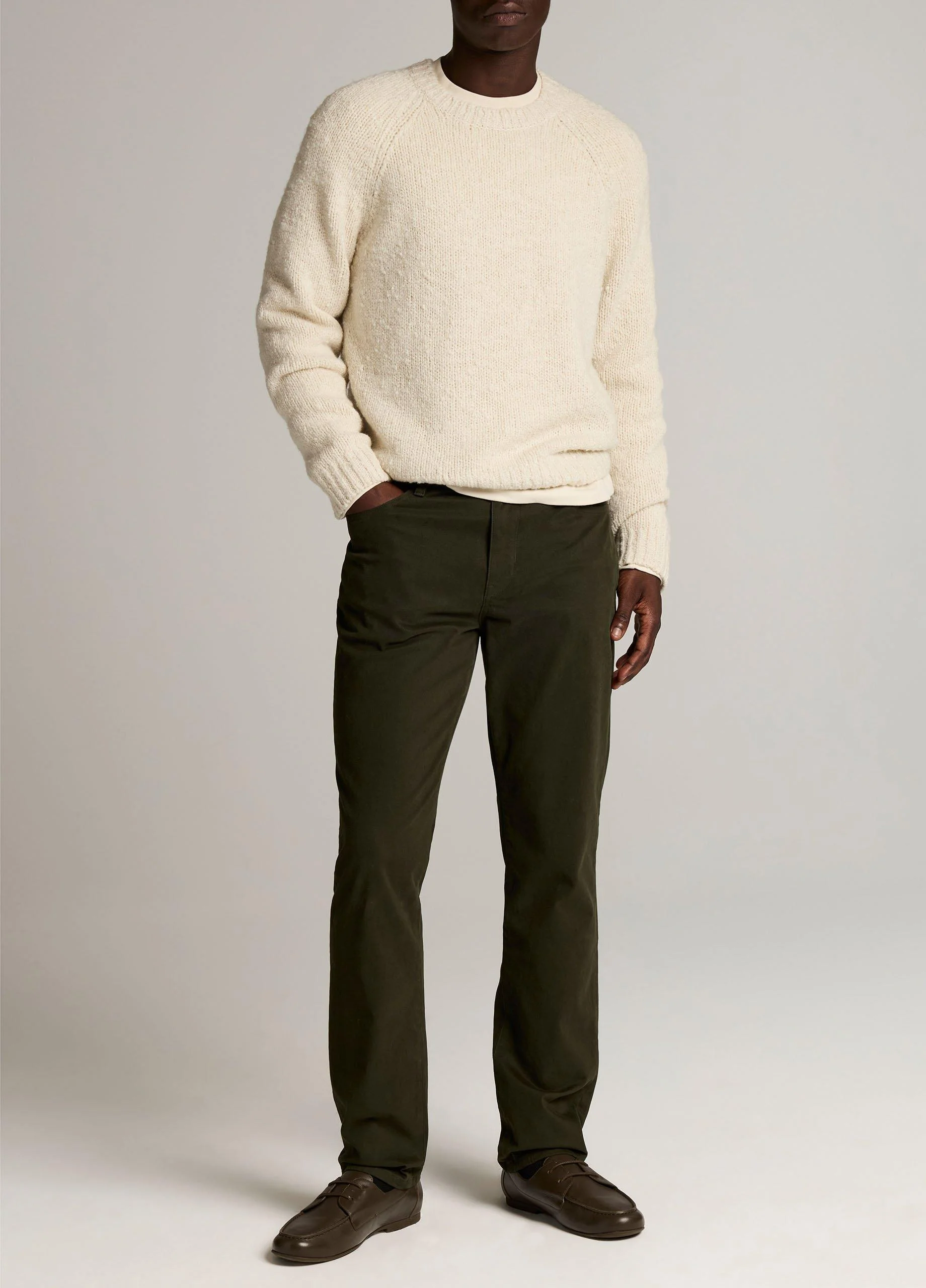 Dylan Slim 5-Pocket Peached Stretch-Cotton Pant - 1