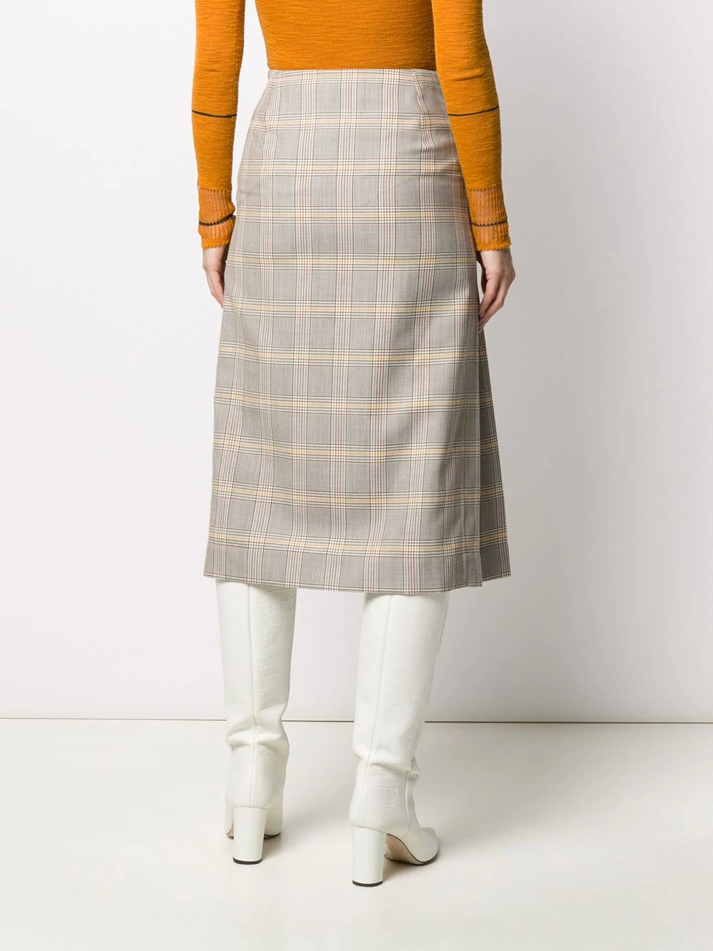 plaid midi skirt - 4