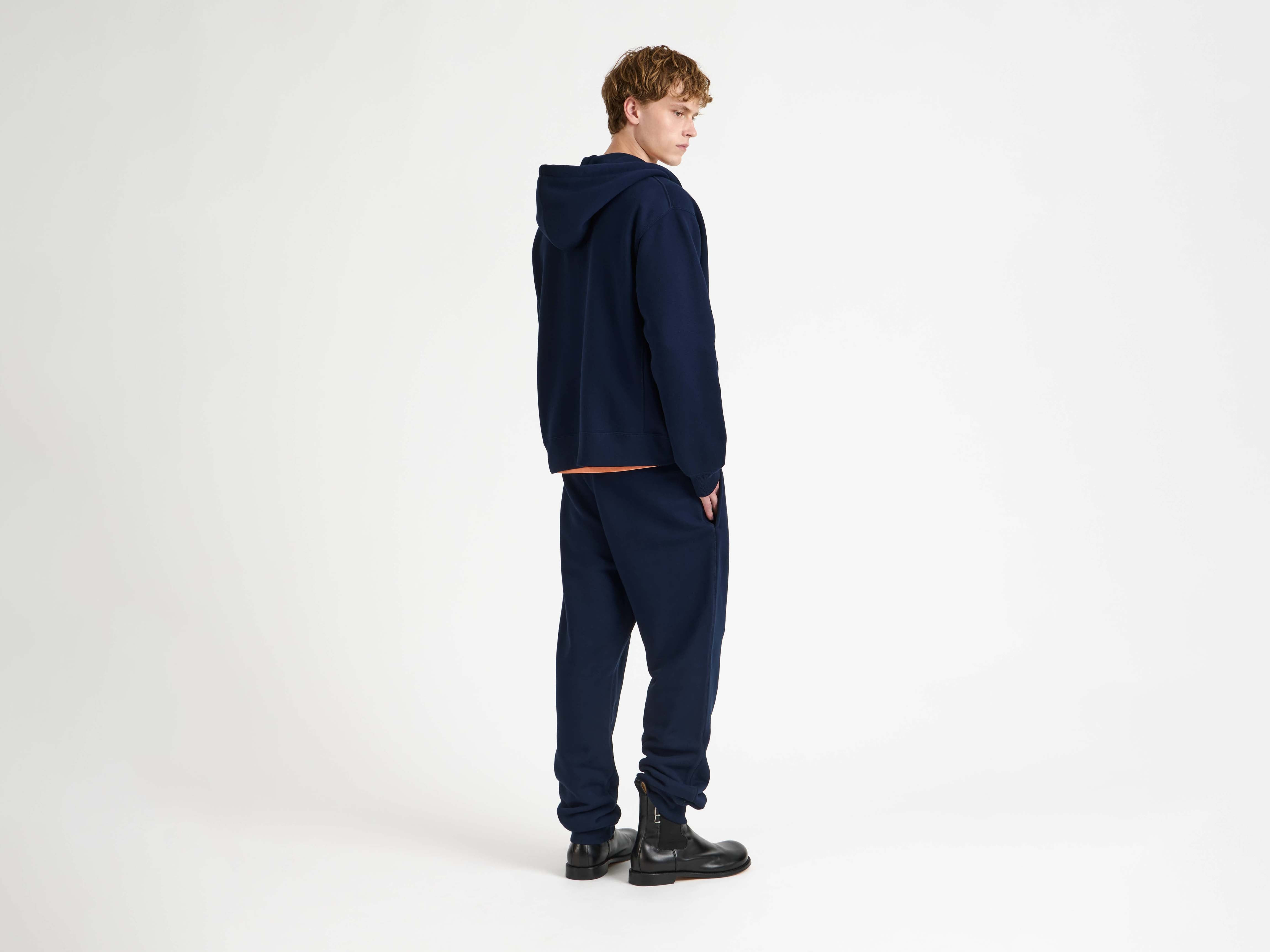 FRONT ZIP HOODIE IN NAVY - 3