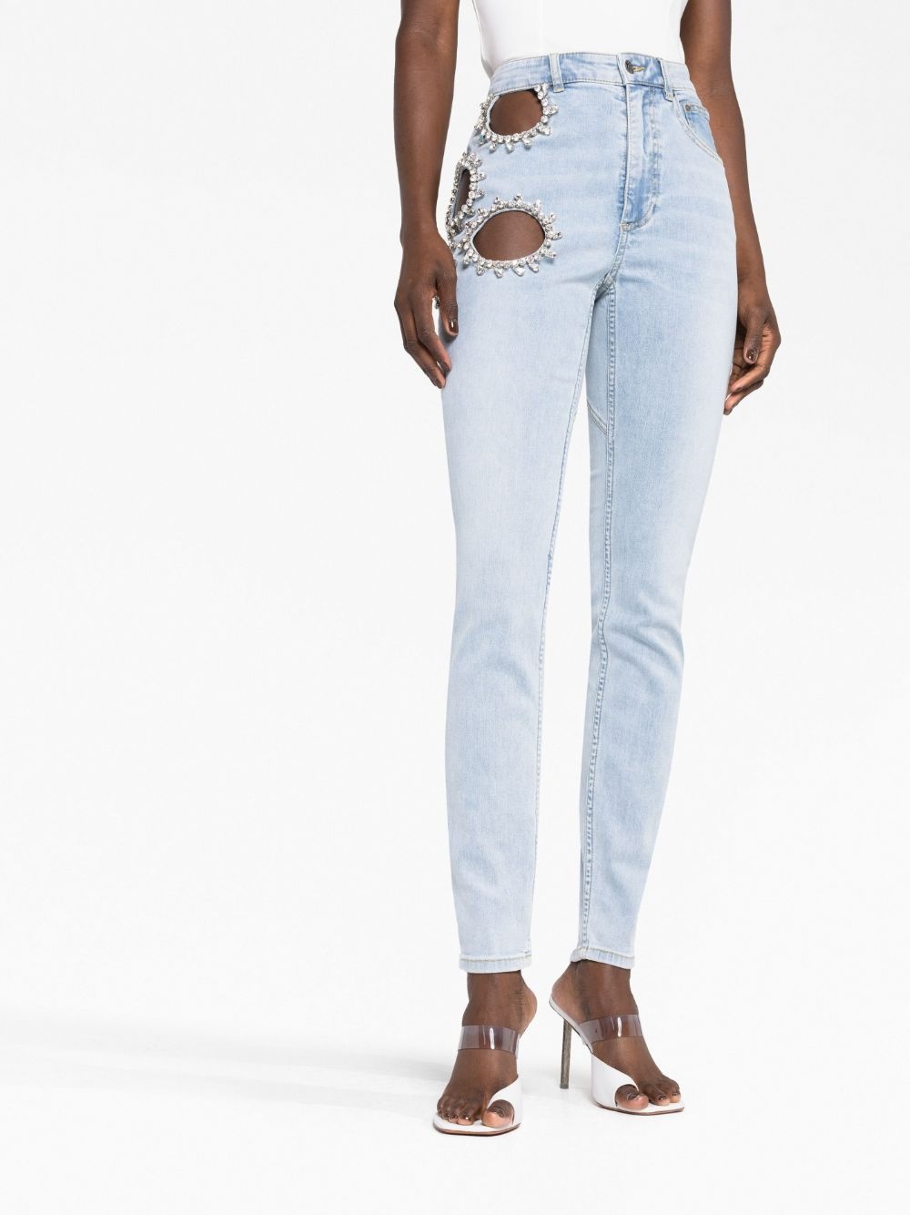 crystal-embellished jeans - 5