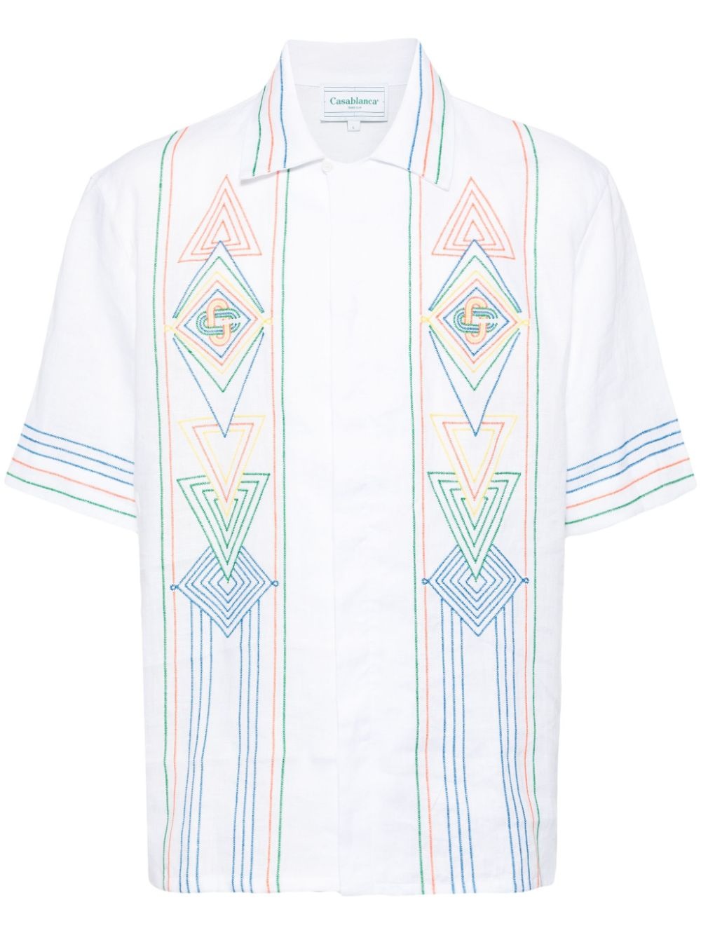 embroidered short-sleeve shirt - 1