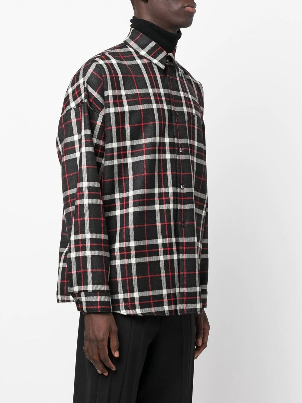 tartan button-down shirt - 3