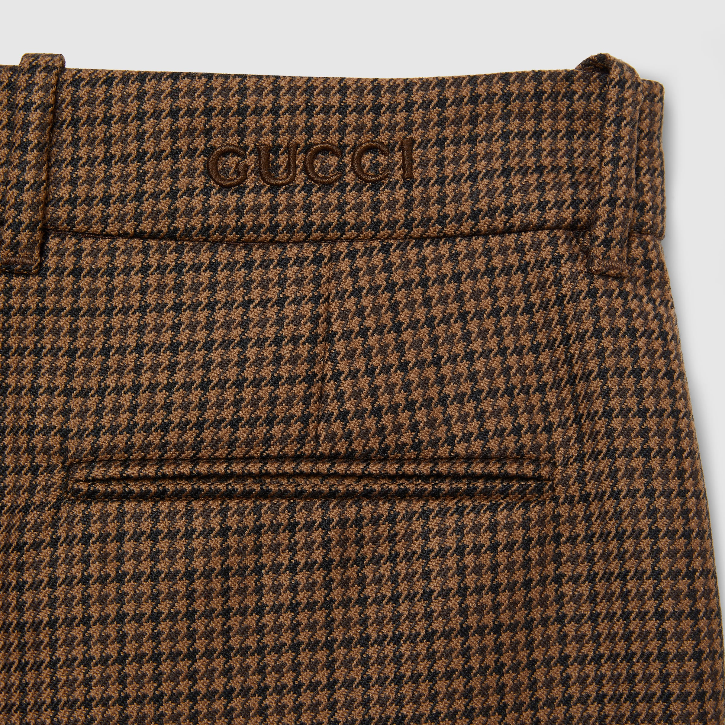 Embroidered houndstooth wool pants - 7