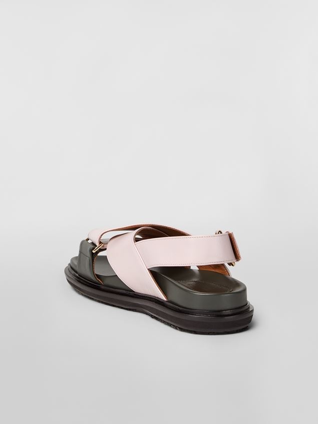 CRISS-CROSS FUSSBETT IN BLUE AND POWDER CALFSKIN - 3