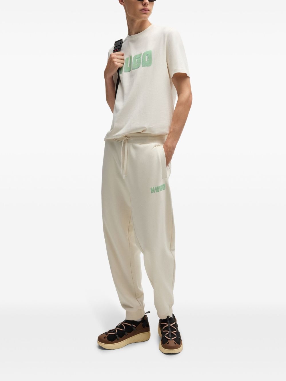logo-print cotton track pants - 2