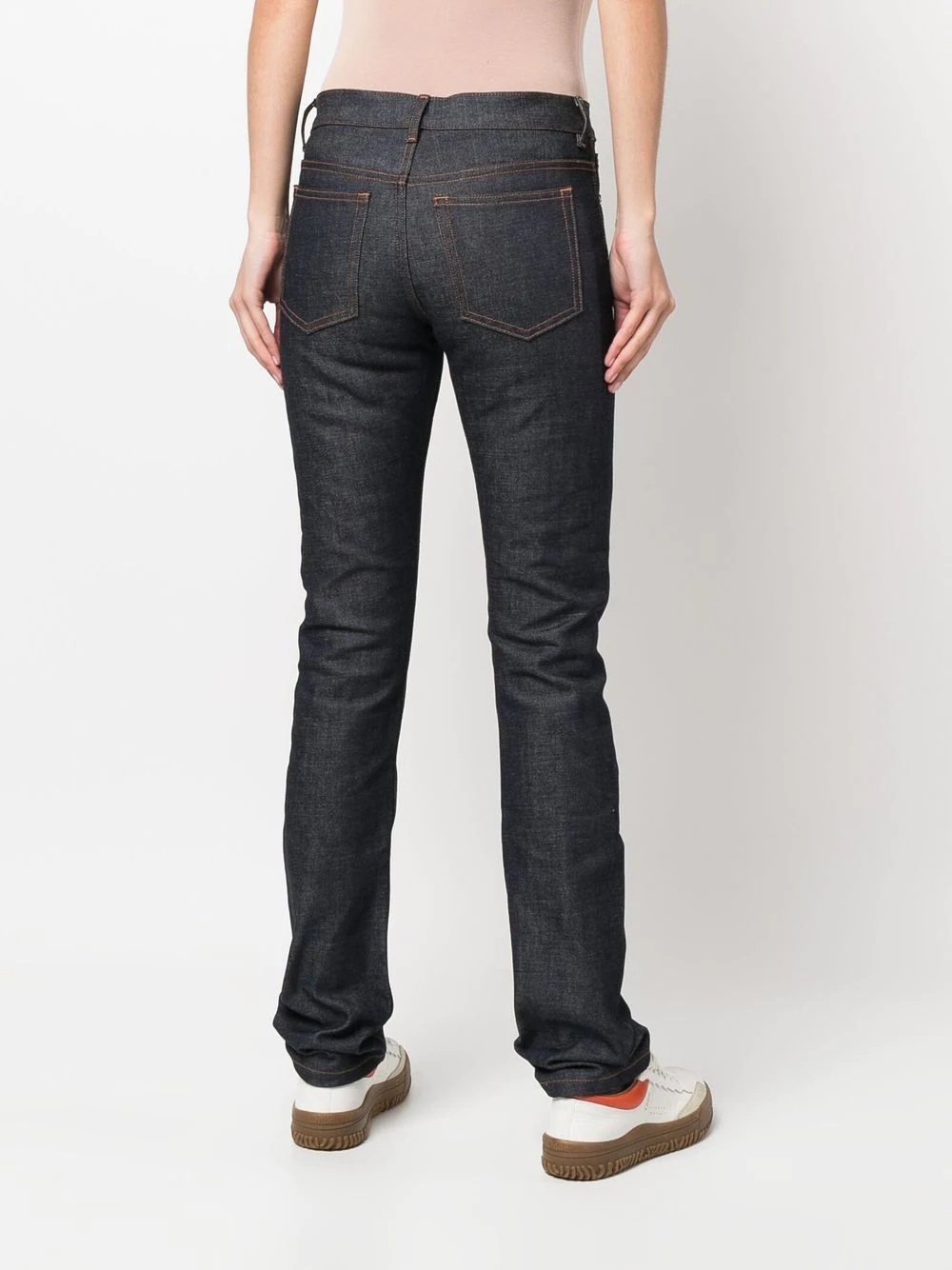 contrasting-stitch detail jeans - 4