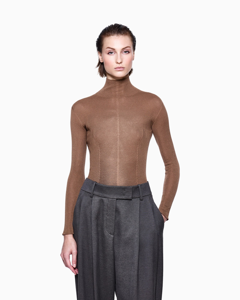 GIORGIO ARMANI MOCK-NECK SILK JUMPER outlook