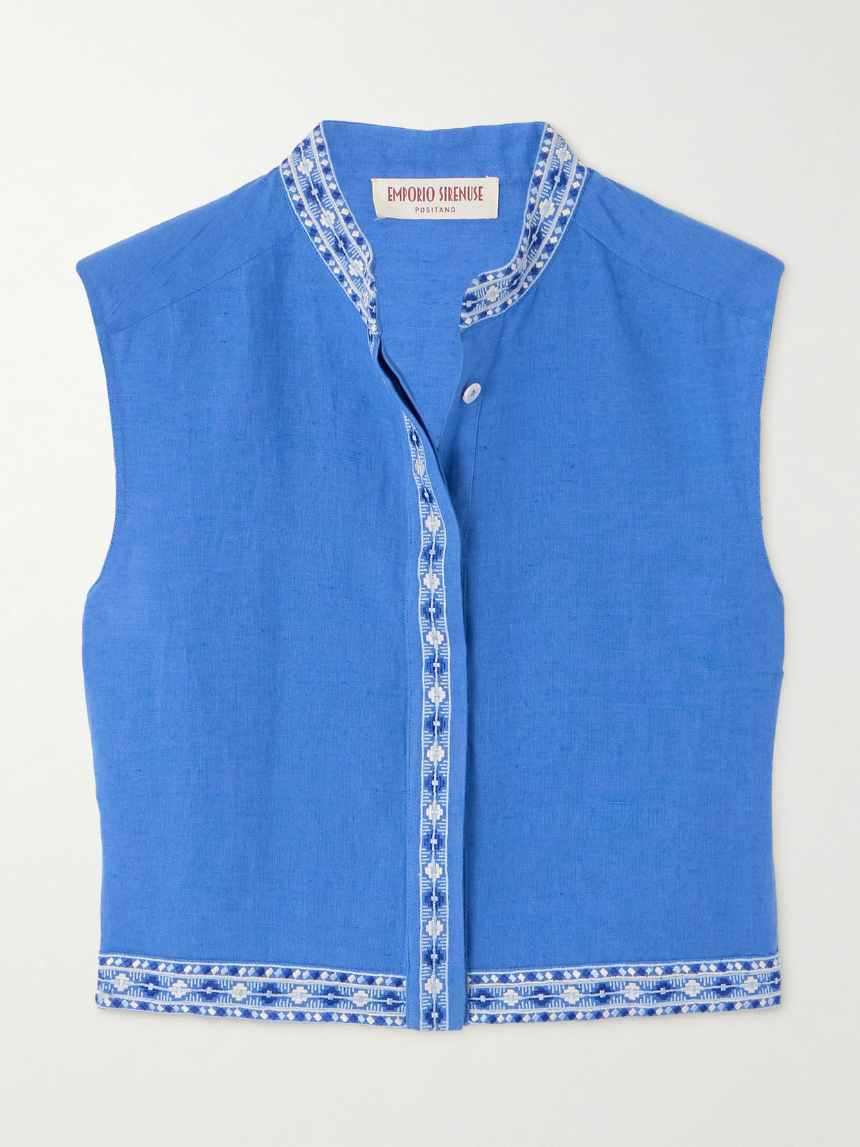 Andorra Cropped Embroidered Linen And Cotton-blend Top - 1