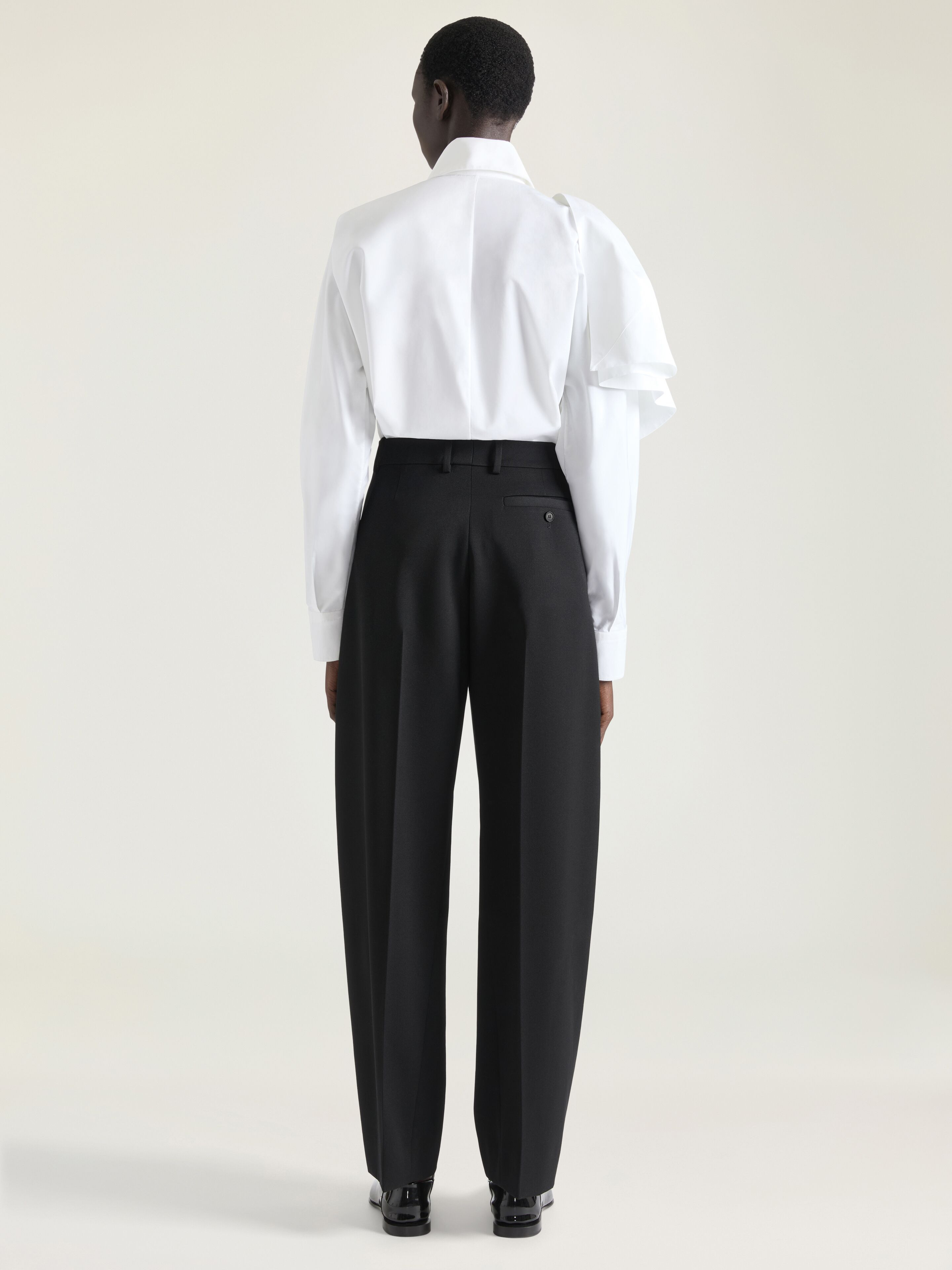 SHIRT IN COTTON POPLIN WITH BOW DETAIL - 3