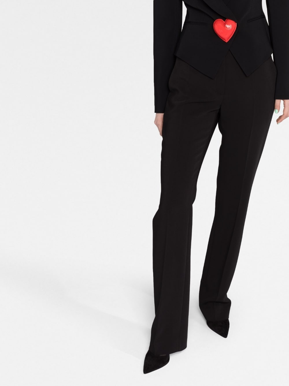 high-waisted flared trousers - 10